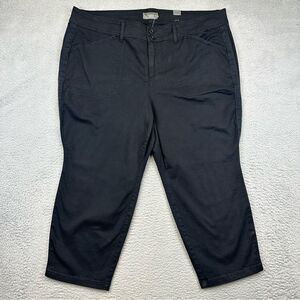 Torrid Crop Aviator Pants Womens 26 Black Skinny Stretch Twill Mid Rise NEW‎